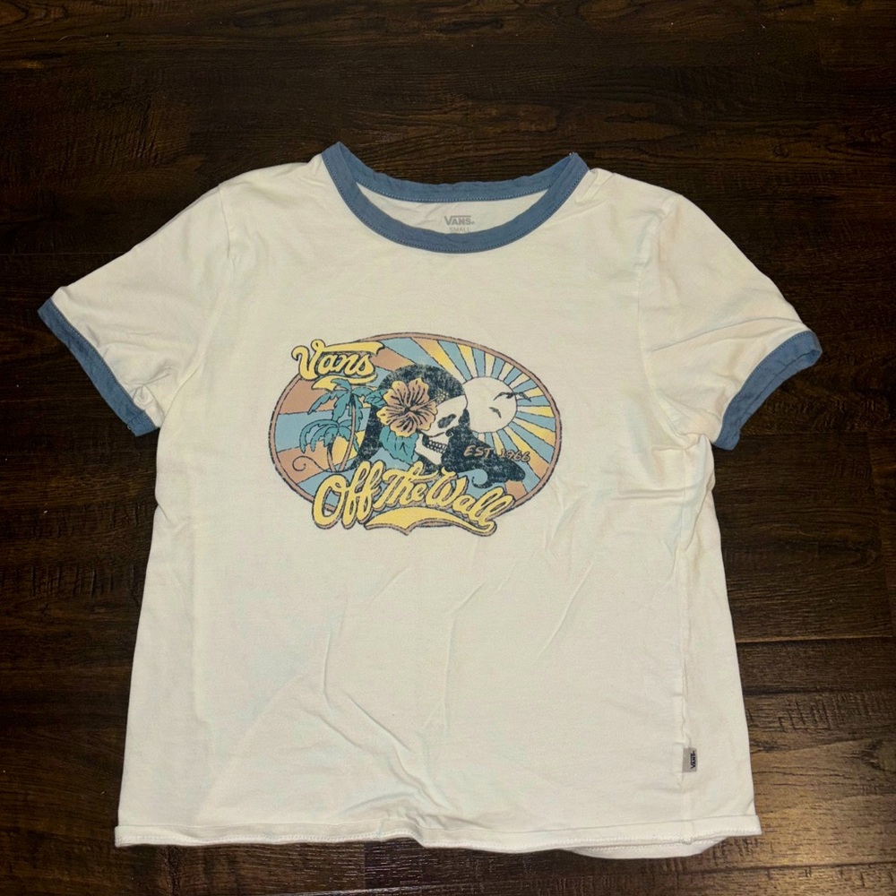 Vans women’s size small white skeleton tee